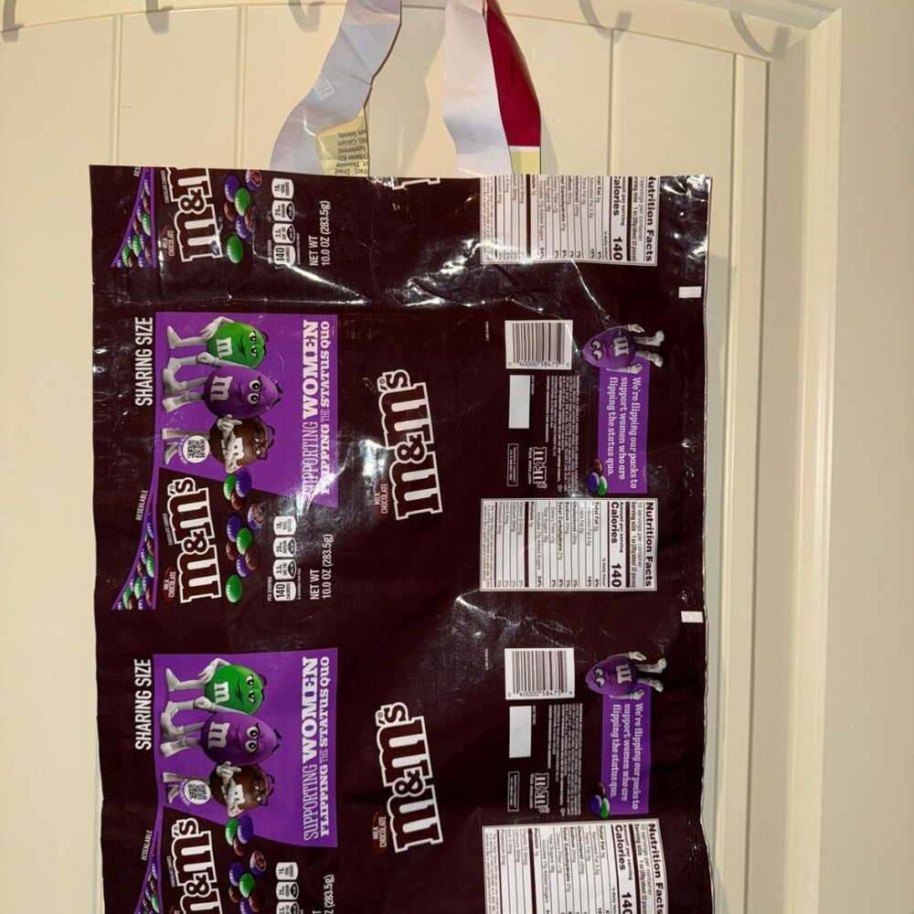 BRAND NEW Custom Made M&M World Wrapper Reusable Shopping Tote Bag
